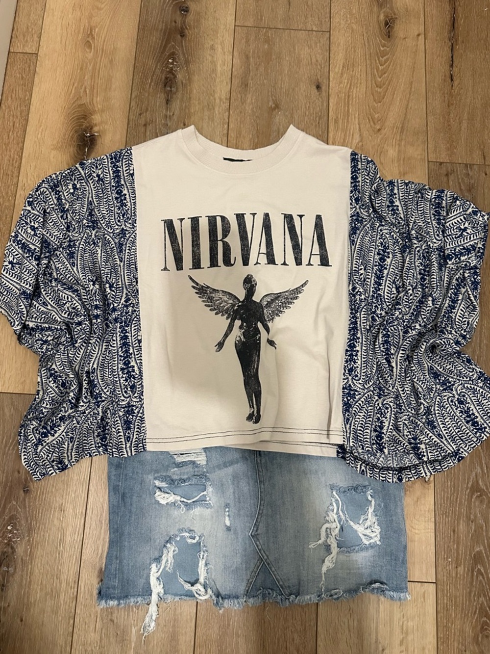 Shannon Passero Upcycled Nirvana White Graphic Band Tee